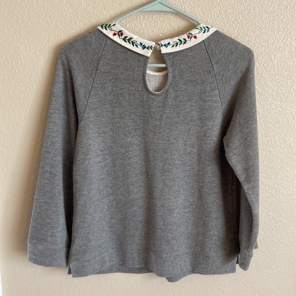 Modcloth Embroidered Peter Pan Collar Top - Picture 4 of 5